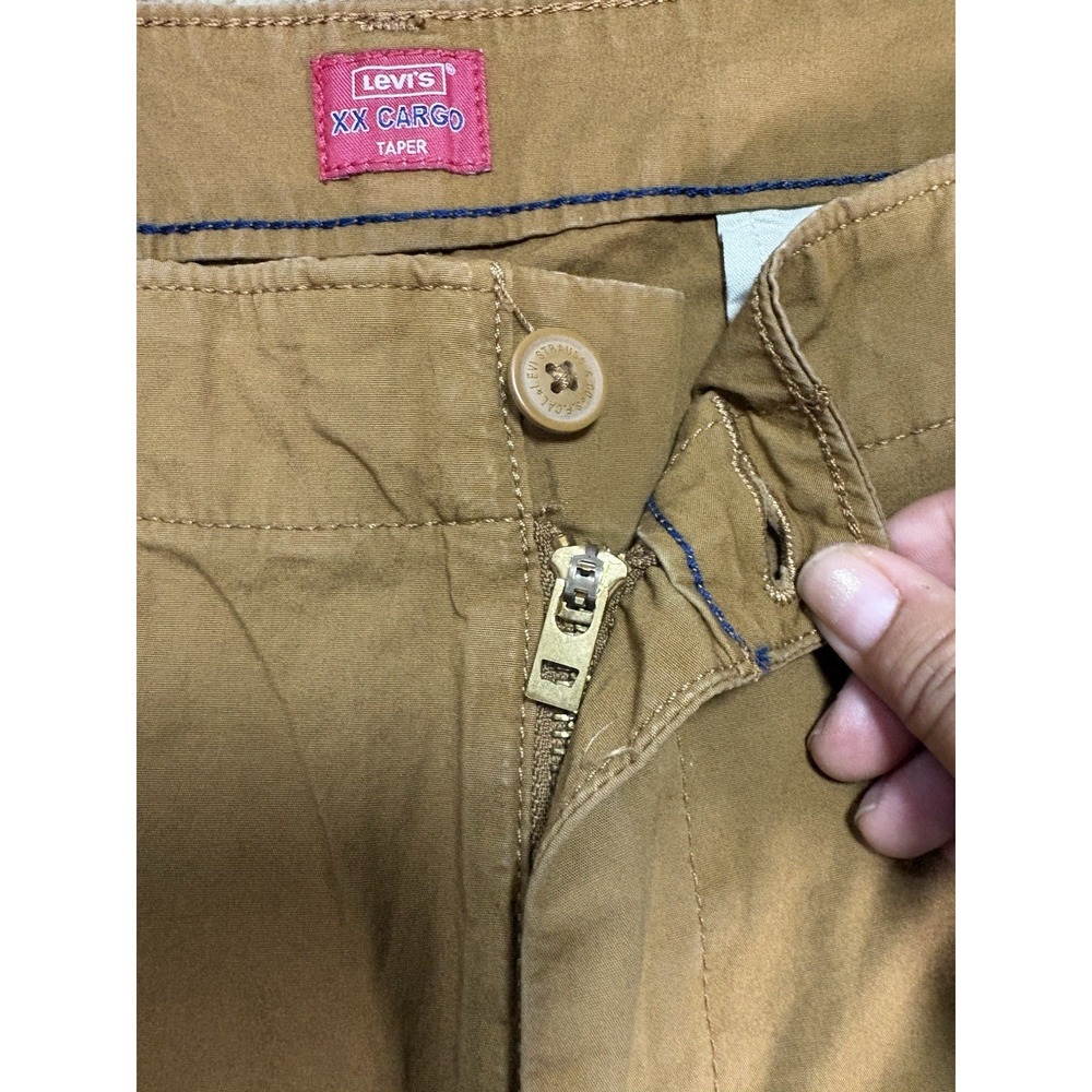 Levis Straus XX Cargo Taper Pants Men 38x30 Brown Utility Snap Pockets High Rise - Picture 2 of 11